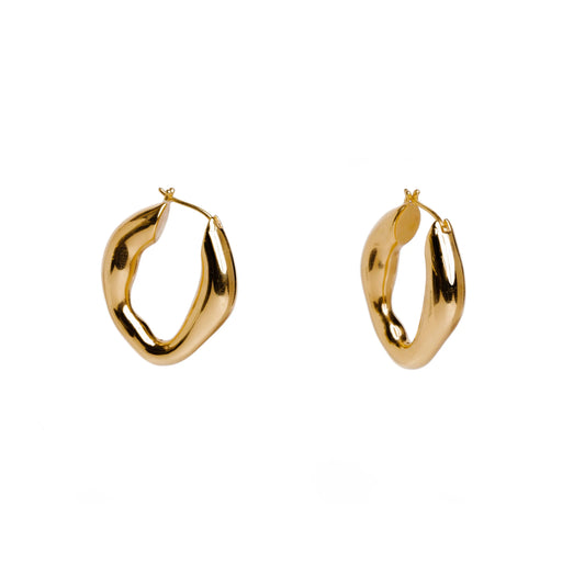 Irregular Bold Line Gold Art Earring